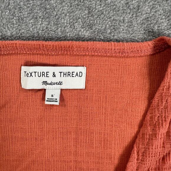 MADEWELL Texture & Thread Wrap-Tie Tank Top L8969 Women's Small Salmon V-Neck - Picture 2 of 7